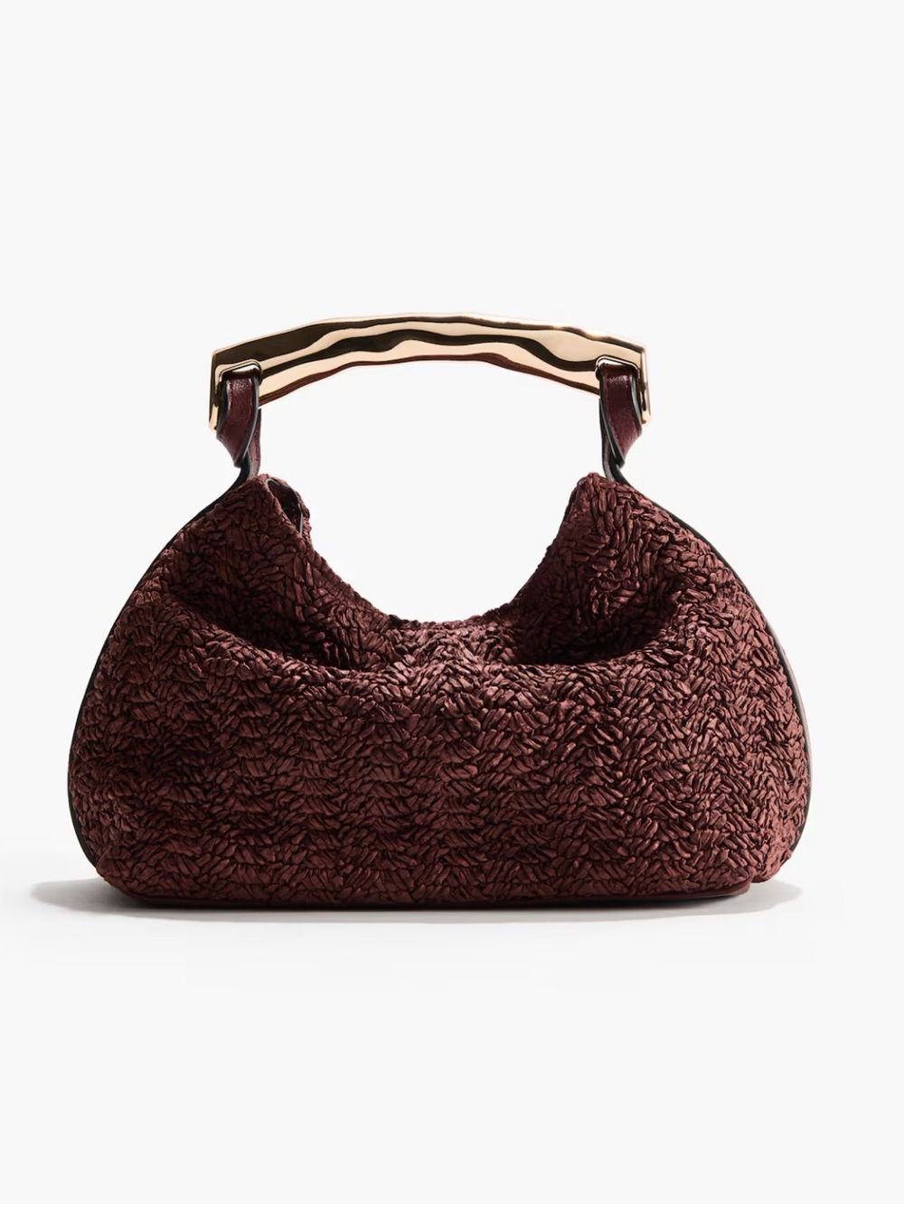 H&M NWT gold top handle Woven bag